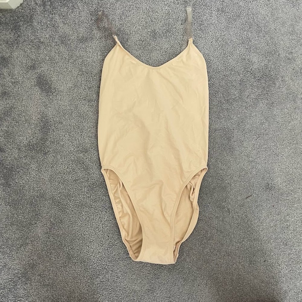 Capezio Nude Leotard with Clear straps
